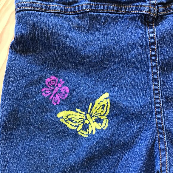 Painted Cutoffs, Junior Size 11: Upcycled Frayed Hippie Wild Child Jean Shorts - Picture 10 of 10